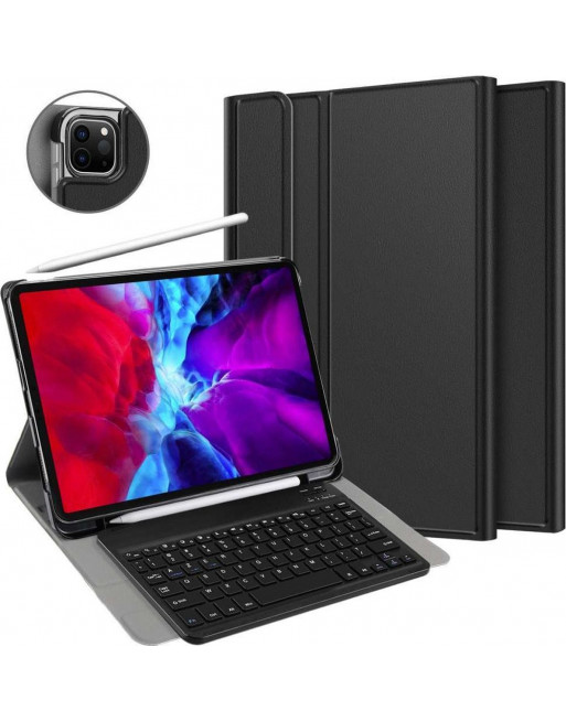 iPad Pro 12.9 2020 AZERTY toetsenbord cover - zwart - Just in Case