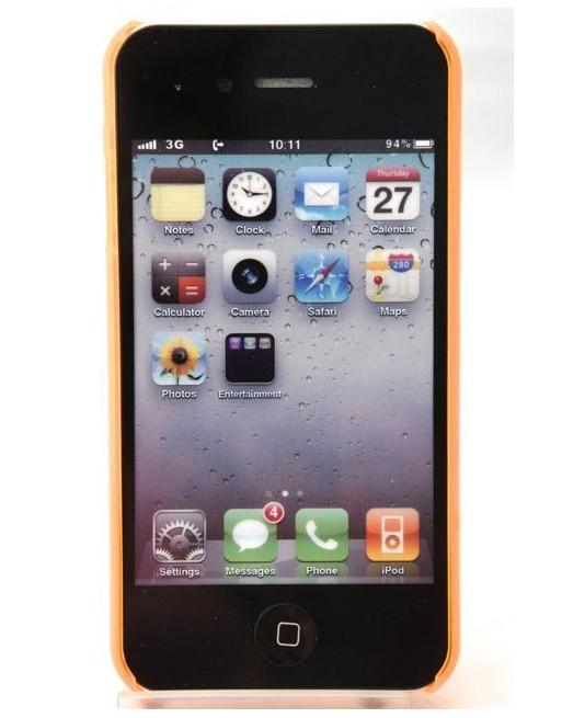 geweer Uitgebreid parallel Hardcase doorzichtig oranje plastic iPhone 4 en 4S - ZWC