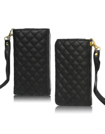 Grid leather purse