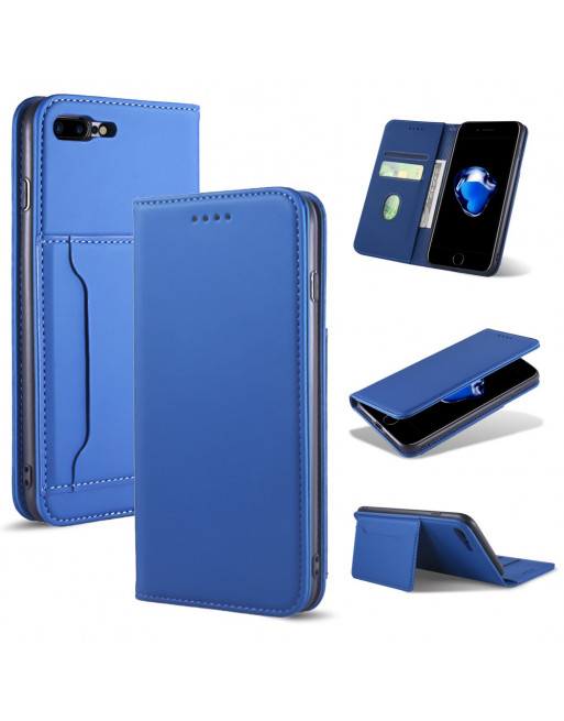 Bookcase kaartsgleuven iPhone Plus - Blauw - Caseme