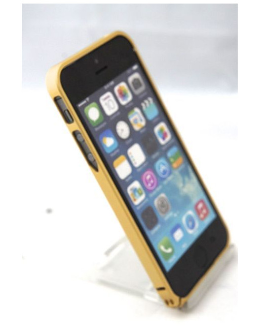 bijlage Maak los deelnemen 0.7mm Ultra dun Aluminium Bumper voor iPhone 5 5s goud - ZWC