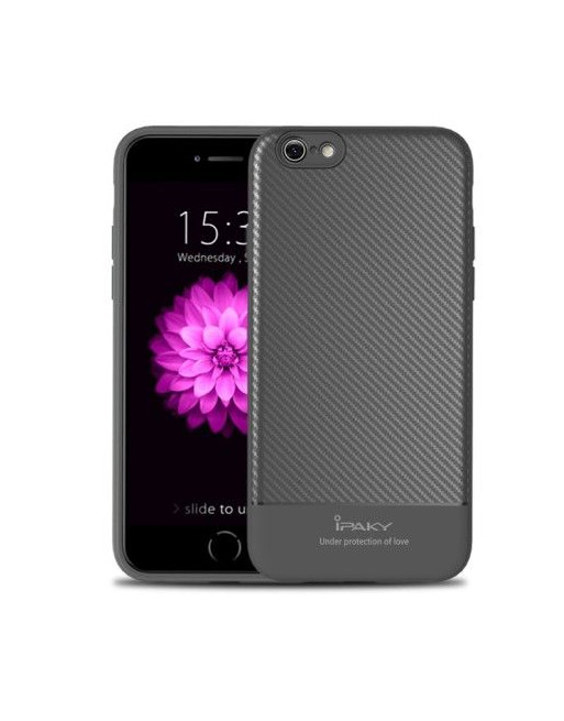 zout daarna Van Carbon Fiber iphone 6 case - iPhone 6s - 4.7 inch Zwart/Grijs - iPaky